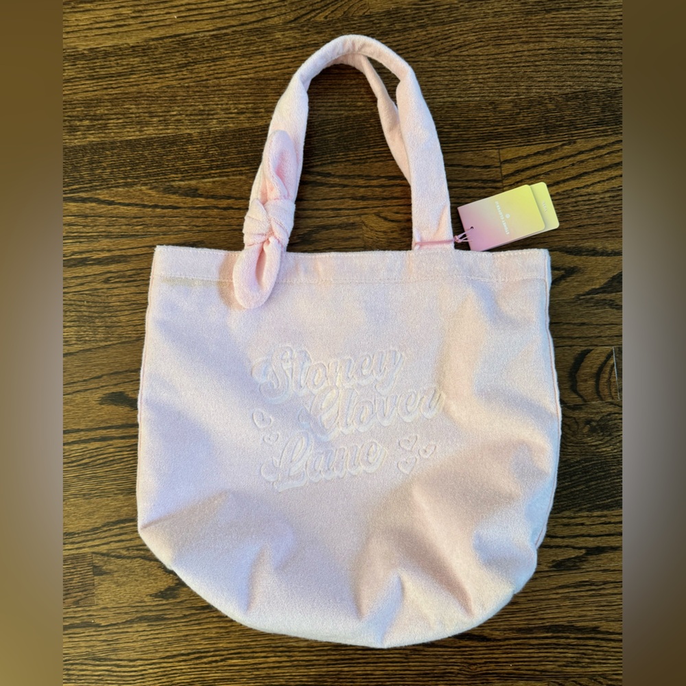 Stoney Clover light pink terrycloth tote bag from target New with tags